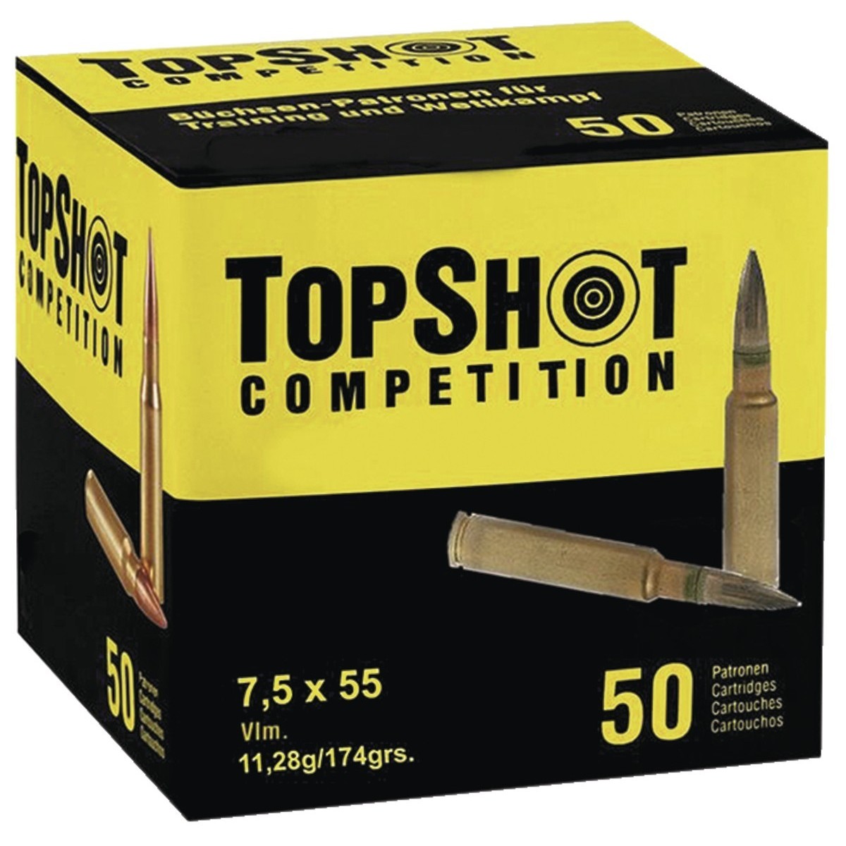 CARTOUCHES TOP SHOT CAL 7,5X55 SWISS FMJ-BT 174GR X50 CARTOUCHES TOP SHOT CAL 7,5X55 SWISS FMJ-BT 174GR X50