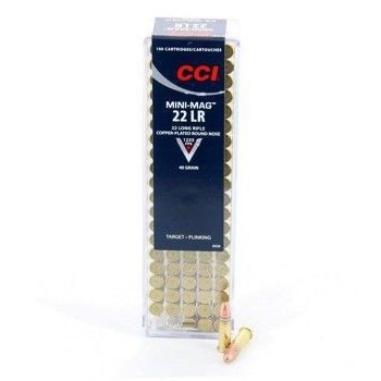 CARTOUCHES CCI MINI MAG TARGET CUIVRE CAL 22LR 40GR X100