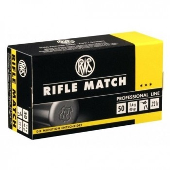 CARTOUCHES RWS RIFLE MATCH 22LR LRN 40GR X50