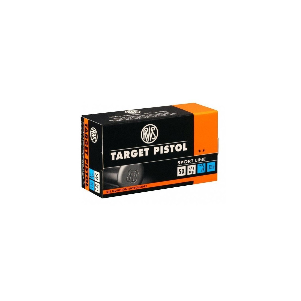 CARTOUCHES RWS TARGET PISTOL CAL 22LR 40GR X50