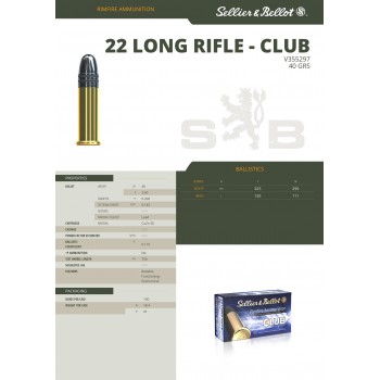 CARTOUCHES SELLIER BELLOT CLUB CAL 22LR 40GR X50