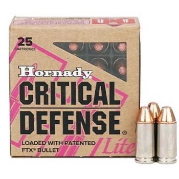 BOITE DE 25 CARTOUCHES HORNADY 9MM LUG FTX CRIT DEF