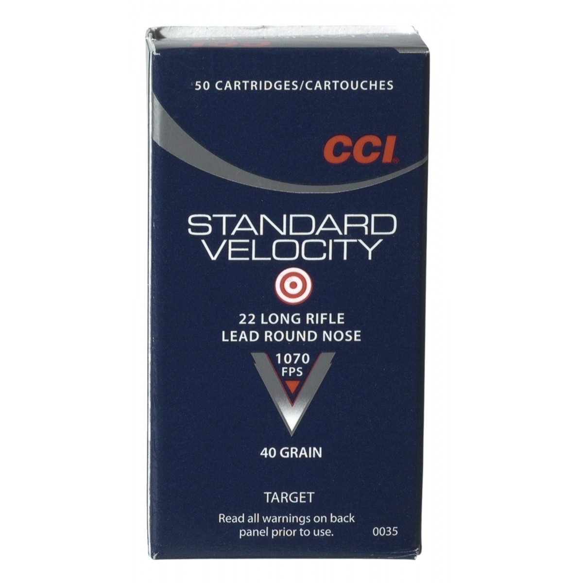 CARTOUCHES CCI STANDARD VELOCITY 22LR LRN 40GR X50