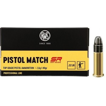 CARTOUCHES RWS PISTOL MATCH SR CAL 22LR 40GR X50