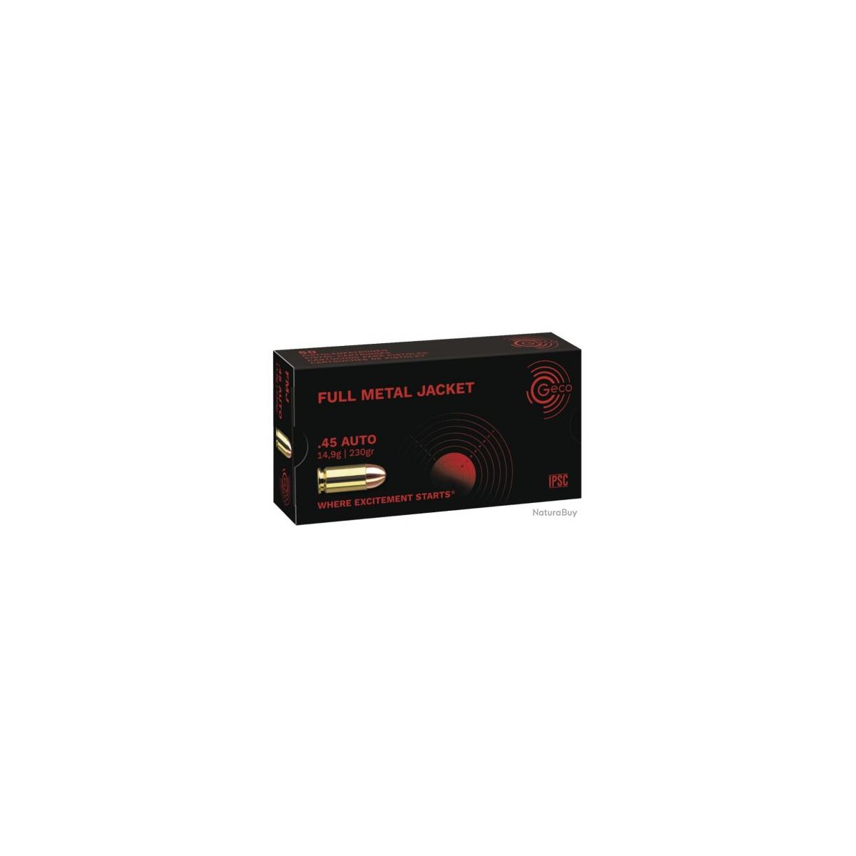 CARTOUCHES GECO CAL 45 ACP FMJ 230GR X50 CARTOUCHES GECO CAL 45 ACP FMJ 230GR X50