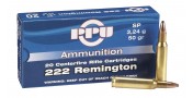 CARTOUCHES PARTIZAN SOFT POINT CAL. .222 REM 50GR 3,24 G BTE 20