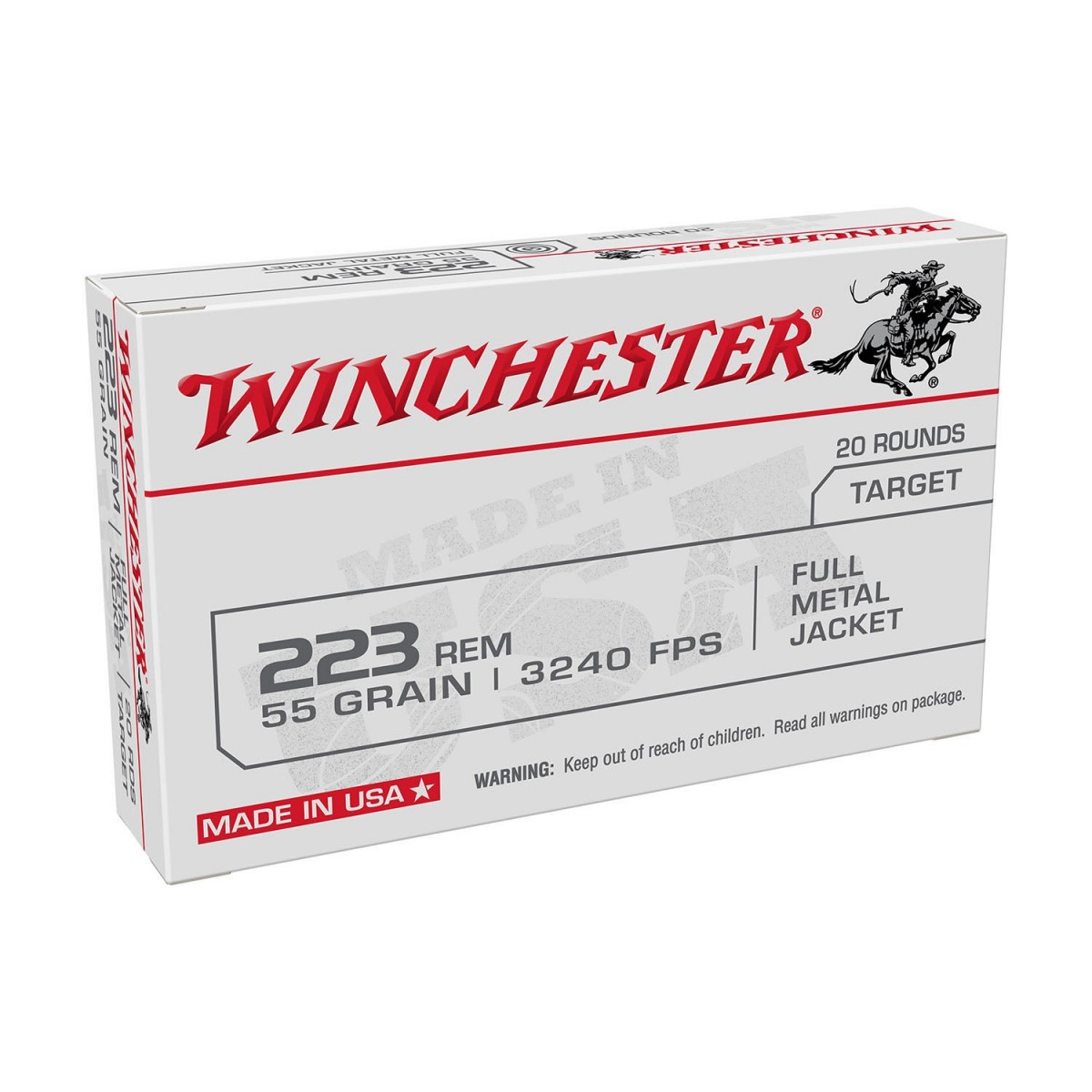 CARTOUCHES WINCHESTER CAL 223 REM FMJ 55GR X20 CARTOUCHES WINCHESTER CAL 223 REM FMJ 55GR X20