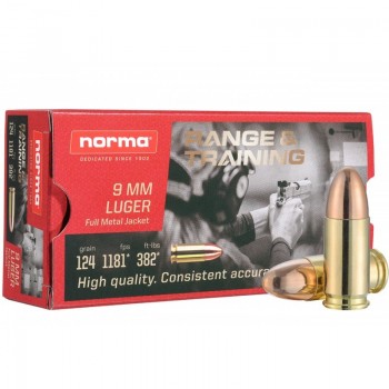CARTOUCHES NORMA CAL 9X19 124GR FMJ X50