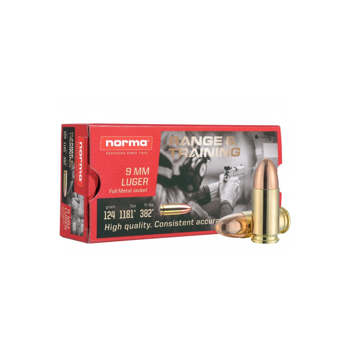CARTOUCHES NORMA CAL 9X19 124GR FMJ X50 CARTOUCHES NORMA CAL 9X19 124GR FMJ X50
