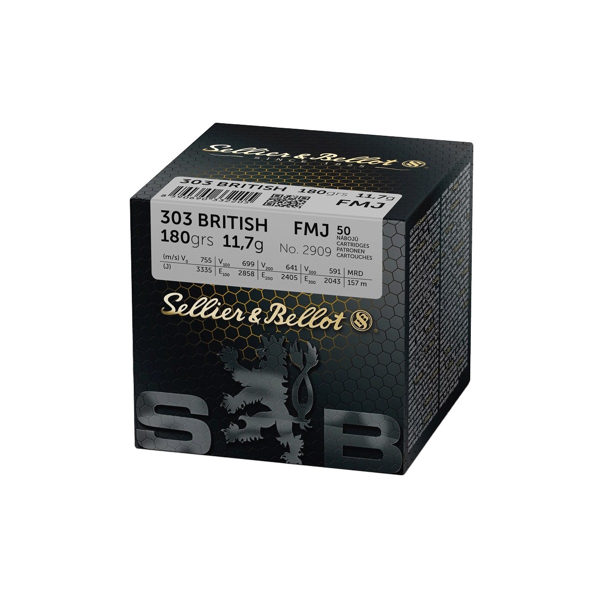 CARTOUCHES SELLIER BELLOT CAL 303 BRITISH FMJ 180GR X50 CARTOUCHES SELLIER BELLOT CAL 303 BRITISH FMJ 180GR X50