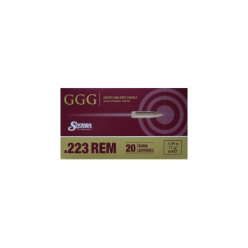 Cartouches GGG Sierra Matchking cal : 223 Rem 77gr HPBT x20